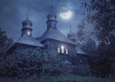 Postkarte ''Mystic and Gothic: Altes mystisches Haus''