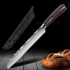 Bread Knife 8 inch Serrated Ultra Sharp Carbon Steel Kitchen Chef Bread Knife