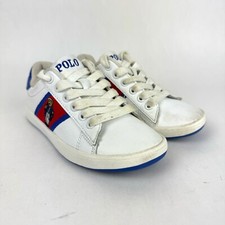 Polo Ralph Lauren Quilton Bear Shoes White Low Top Sneakers Size 11 Boys