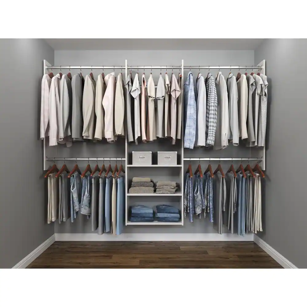 Closet Evolution System Deluxe Wood Wall-Mounted Scratch-Resist 60