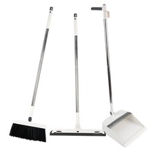 Long Handled Dustpan and Brush Set Strong Metal Handle Dust Pan & Broom Sweeper