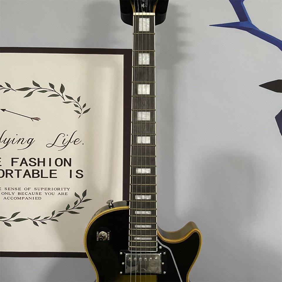 LP Custom Electric Guitar 6 String 2H Pickups HPL Fretboard Chrome