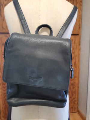 Vintage Tignanello Black Leather Backpack s-l400.jpg main image 4