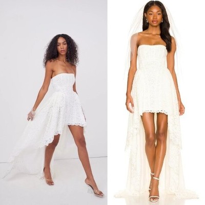 NWT For Love and Lemons x REVOLVE Everly White Lace Strapless