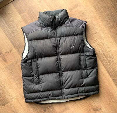Vintage Nike Down Puffer vest jacket Men's XL Grey | eBay