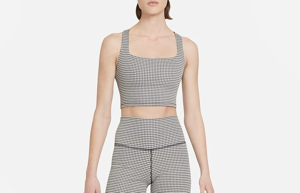 Nike Yoga Women's Cropped Gingham Tank Size XL 