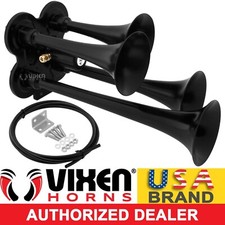 Vixen Horns Train Air Horn 4 Trumpets Black For Truckcarsuv Loud Sound Db 12v