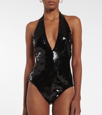 Alexandre Vauthier Black Sequins Bodysuit Women s Small Size 38