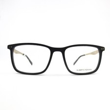 Alberto Romani AR9002 MT BK Eyeglasses Frames Black Gold Square 55-18-145