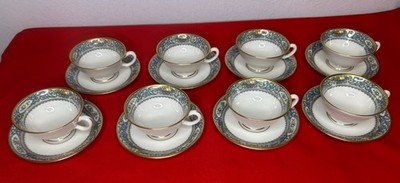 Lenox Autumn Cups & Saucers Gold Backstamp USA Set Of 8