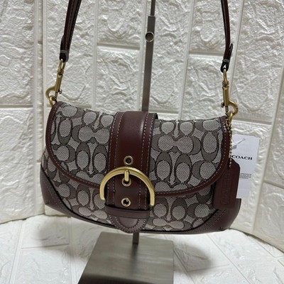 COACH CJ814 Soho Bag Signature Jacquard Maple Brown Shoulder