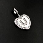 Sterling Silver Pendant Glamorous Cz Trimmed I Love You 925 Silver Heart Pendant — photo 9
