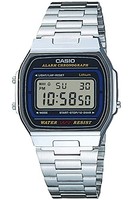 Casio A164WA-1QJH Herren Digitaluhr Silber Edelstahl Japan Y863269