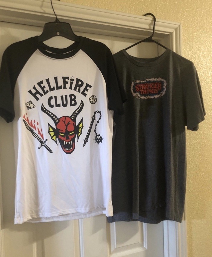 Bundle 2 Stranger Things Shirts One Is Hellfire C… - image 1