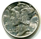1944 SILVER MERCURY DIME !!  Mint State !!