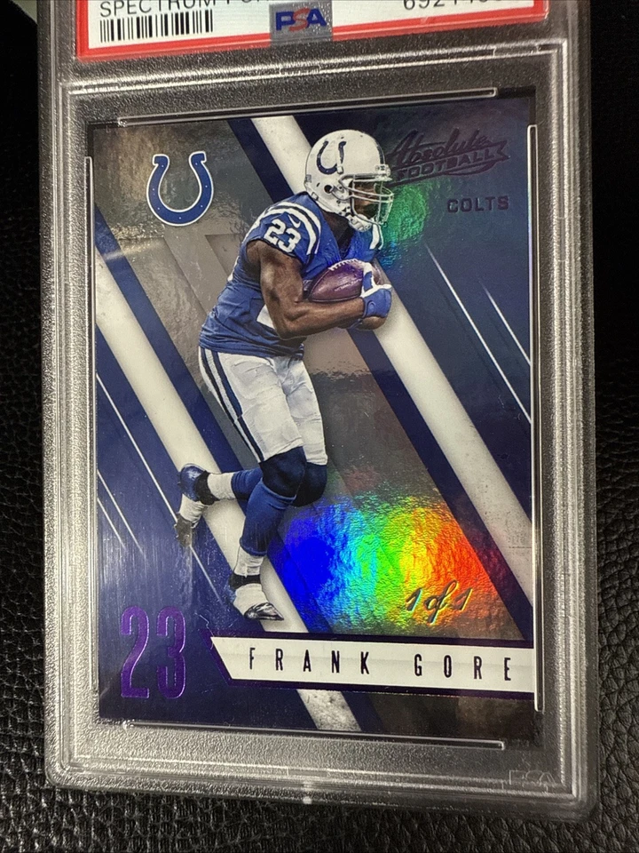 2016 Panini Absolute #9 Frank Gore Spectrum Purple 1/1 PSA 8 - Image 3 of 3