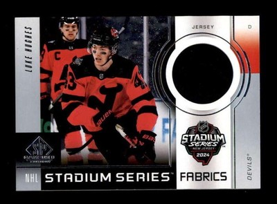 LUKE HUGHES 2024/25 UD SP GAME USED STADIUM SERIES EVENT JERSEY RELIC BF9906