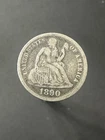 1890 Seated Liberty Dime Silver Coin 90%  10 Cents