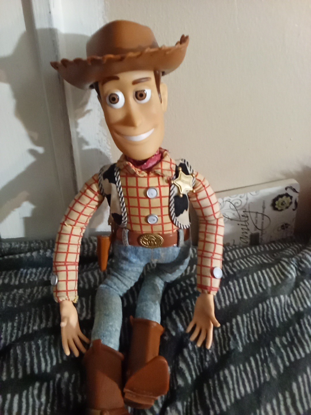 WORKING Original 1995 Toy Story Full Sized Pull-String Woody Doll Thinkway Toys 