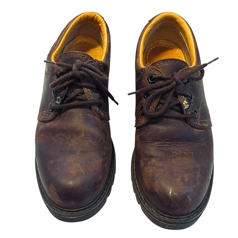 Sapato Oxfords Feminino Havana Joe Tamanho 8 Marrom Robusto Couro Sola Lug Clássico - Imagem 4 de 4