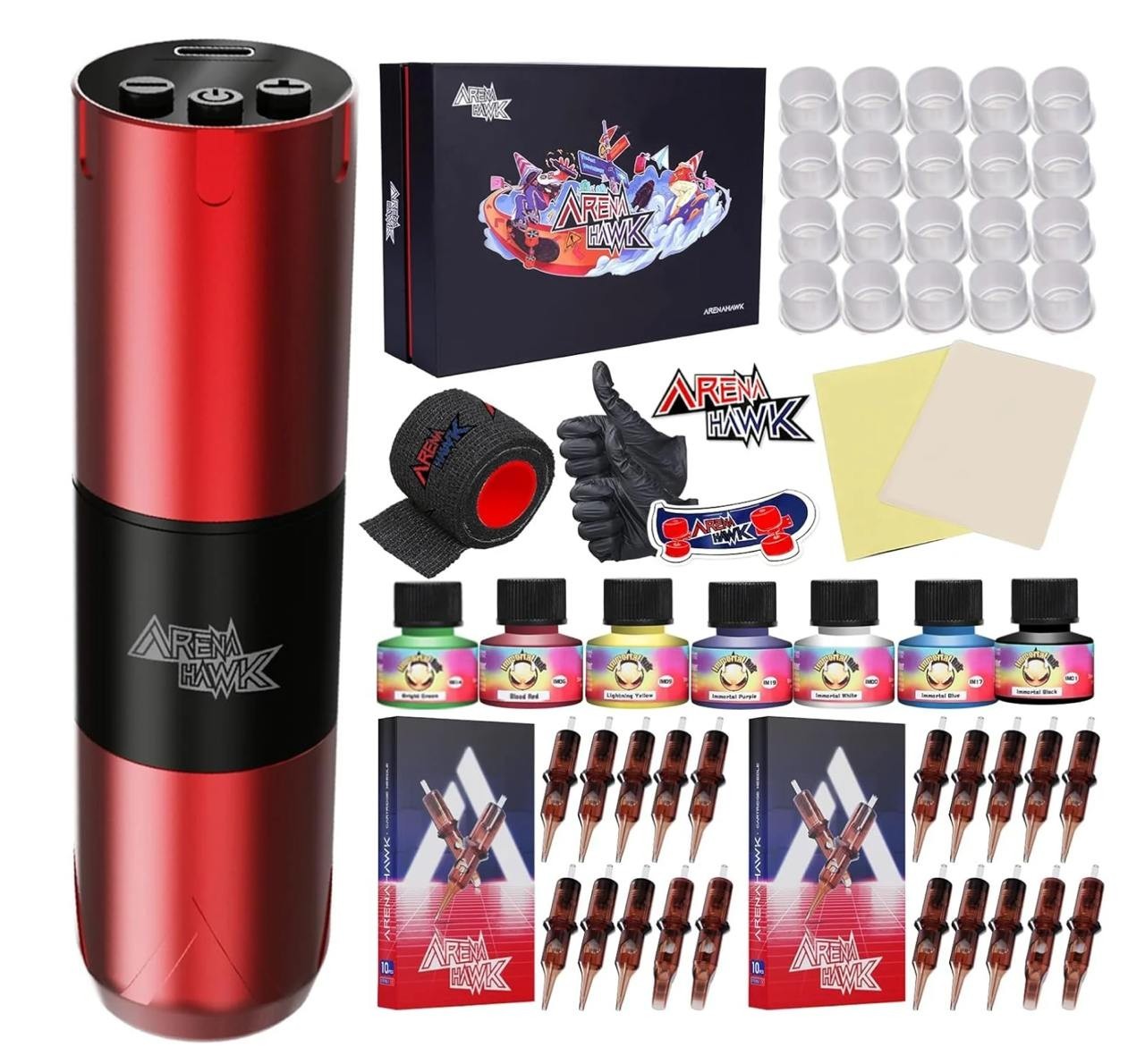 Arenahawk Cordless Tattoo Machine Kit for Beginners