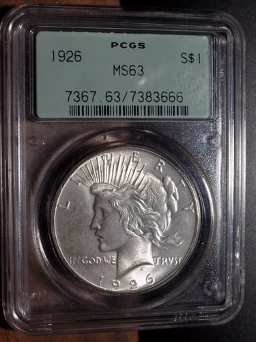 1926-P Peace Silver Dollar - PCGS MS63 - Choice BU in Old Green Holder