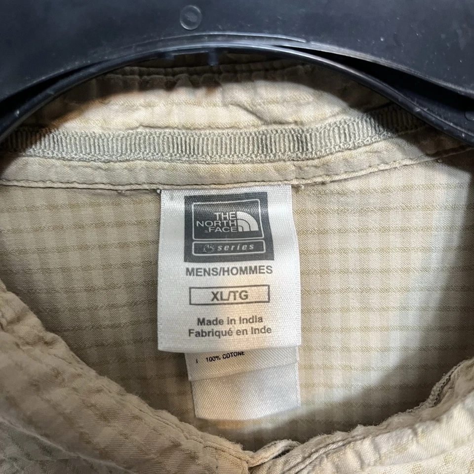 Camisa abotonada The North Face para hombre talla XL beige manga corta Foto 2 de 4