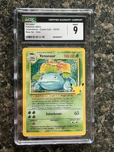 Pokémon Venusaur Celebrations Classic Collection Holo 15/102 CGC 9 MINT