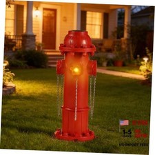 Solar Dog Fire Hydrant Pee Post with Glowing Paw Print, Fire Hydrant for Dogs