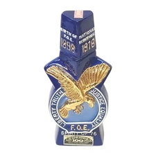 '76 F.O.E. Eagles Whiskey Decanter: FOE  78th Anniversary,  Mr. Boston Bourbon
