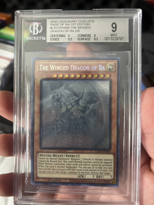 Konami The Winged Dragon of Ra Ghost Rare 1st Edition LED7-EN000 BGS 9 English