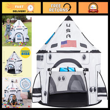 Rocket Ship Play Tent - Pop Up Indoor Outdoor Spaceship Playhouse for Kids