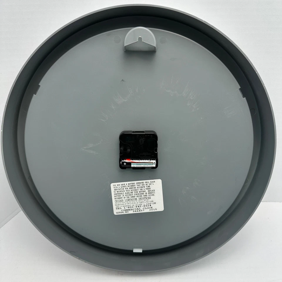 Chicago Lighthouse Contemporary Quartz Wall Clock, 14 1/2", White/Silver - Image 2 of 4