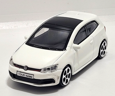 #ad #ad White Volkswagen Polo GTi Mk 5 FREE PERSONALISED PLATES Diecast Model Car Gift GBP 12.99