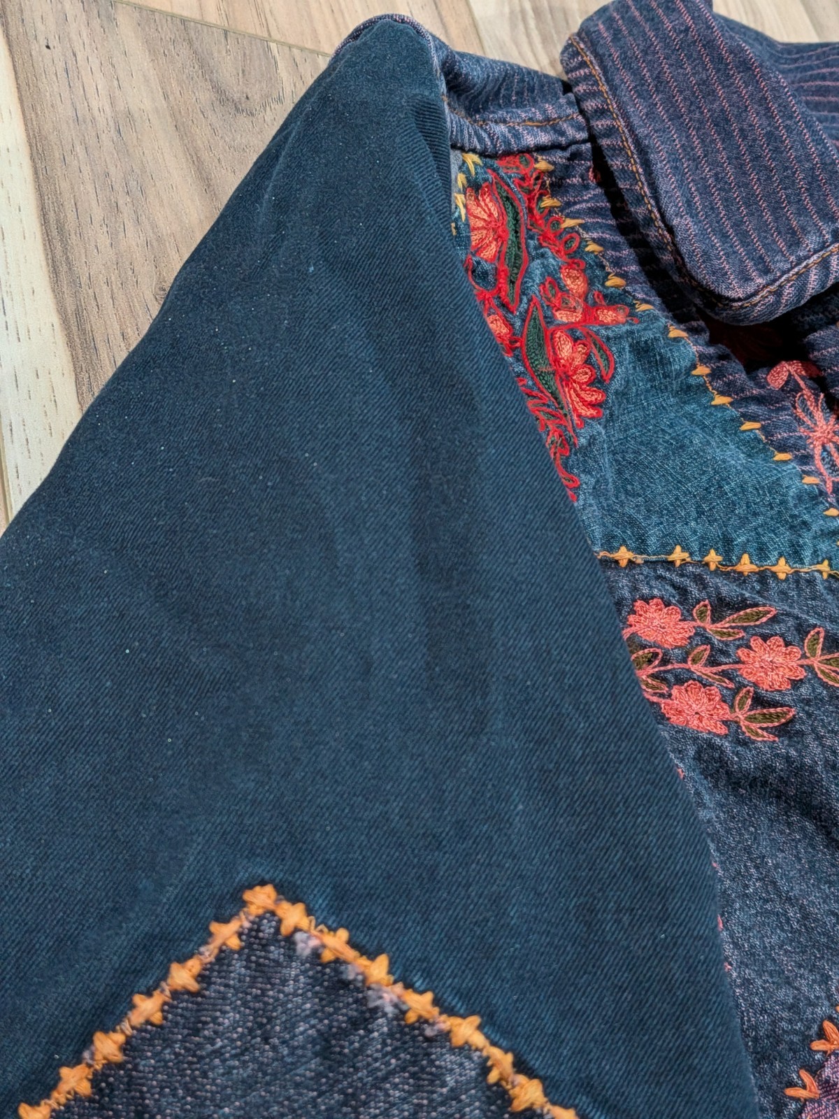 C:eed Reversible Patchwork Quilted Jacket Silk Sz… - image 11