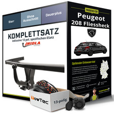 F&uuml;r PEUGEOT 208 Fliessheck Anh&auml;ngerkupplung starr +eSatz 13pol 03.12-08.19 NEU