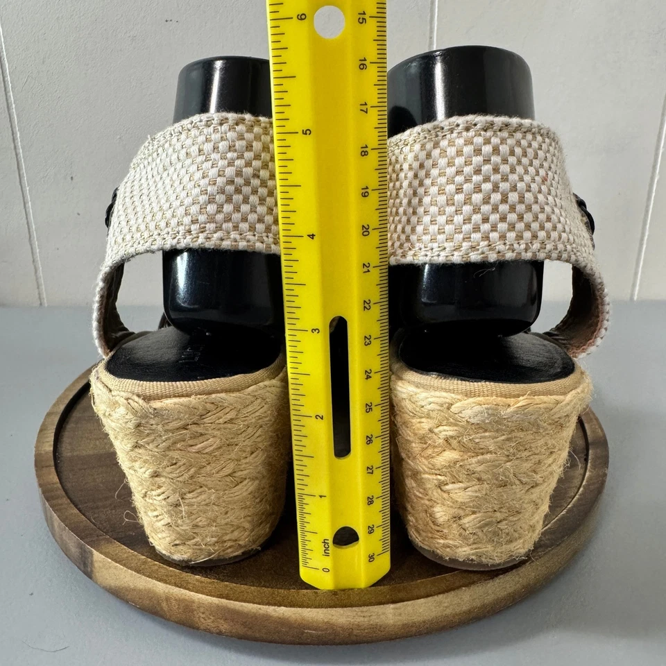 Sandalias de cuña alpargata negras Lucky Brand correa al tobillo punta abierta informales talla 9,5 Foto 4 de 4