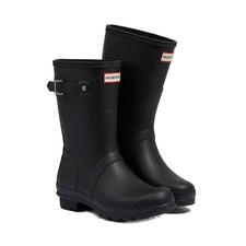 Image of Hunter Original Short Back Adjustable Rain Boot Womens Size 10 Black NIB