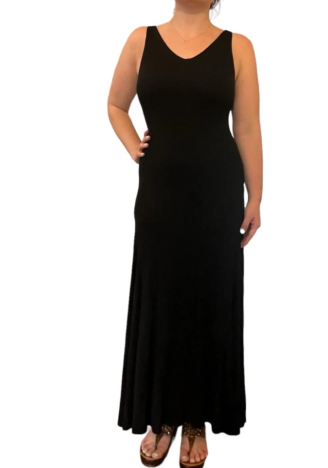 VESTIDO SIN MANGAS NARCISO RODRIGUEZ MUJER NEGRO LARGO MIDI MAXI CUELLO EN V 8 Foto 2 de 4