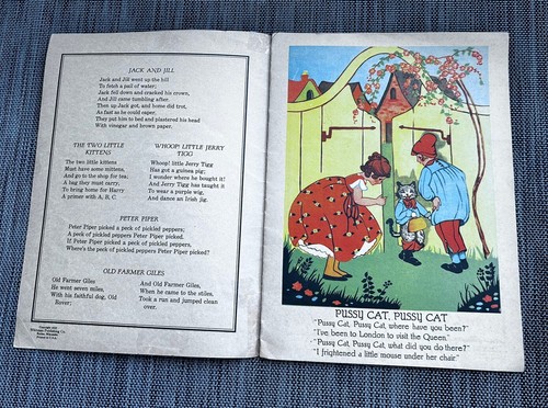Lot 25 Vintage Mother Goose Nursery Rhymes Illustrated Linen Friends from France - Picture 23 of 24