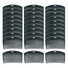 30 Pack Clear White Black Brown Plastic Hair Side Combs Slide Bun Holder with...