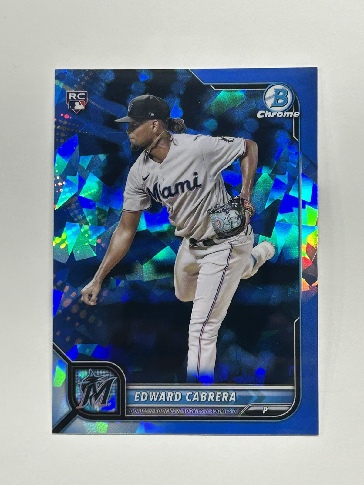 2022 Bowman Chrome Sapphire Edward Cabrera Rookie #44 Miami Marlins