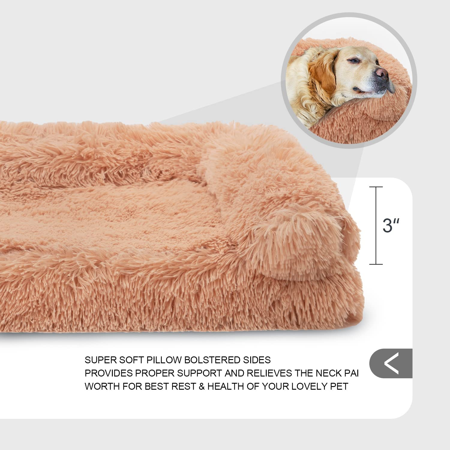 Classic Dog Bed Premium Comfort Pet Bed with Raised Cushion, Orthopedic