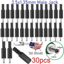 30PCS 1.35mm x 3.5mm Male DC Power Plug Socket Jack Connector Adapter US