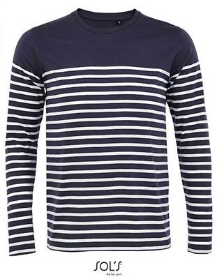 Herren Shirt Men´s Long Sleeve Striped T-Shirt Matelot | SOLs | 03099