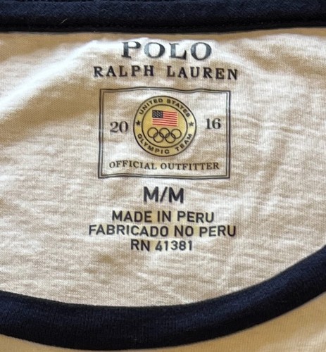 Polo Ralph Lauren Shirt 2016 Rio Team USA Official Outfitter Peru White Olympics - Picture 3 of 10