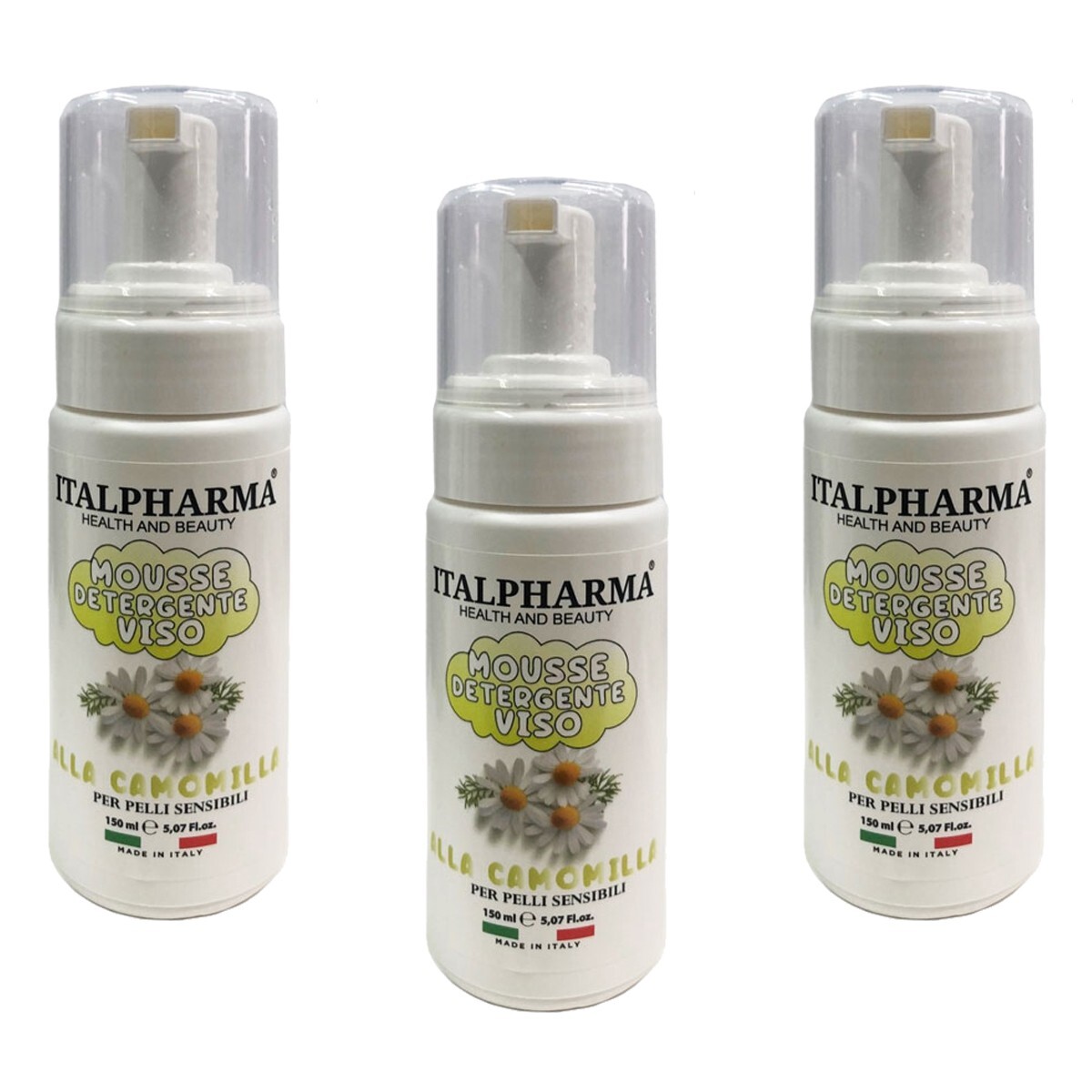ITALPHARMA Mousse detergente viso alla Camomilla per pelli sensibili 150ml - Immagine 2
