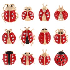 12 PIEZAS Preciosos Broches Ladybug Joyería Esmalte Broches Ladybug Broches Broches Ladybug