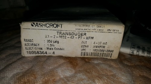 ASHCROFT TRANSDUCER PART # K1 7 M02-42-P7-XCLFM. 2500 PSIG - 第 1/4 張圖片