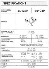 STERLING B04C3PZN CARTRIDGE PRESSURE SEQUENCE VALVE